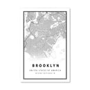 Brooklyn White Map Canvas