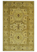 Brown And Beige Modern Traditional Design 5x8 Hand Knotted Wool Area Rug