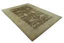 Brown And Beige Traditional Oushak Hand knotted Wool Area Rug