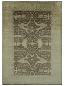 Brown And Beige Traditional Oushak Hand knotted Wool Area Rug