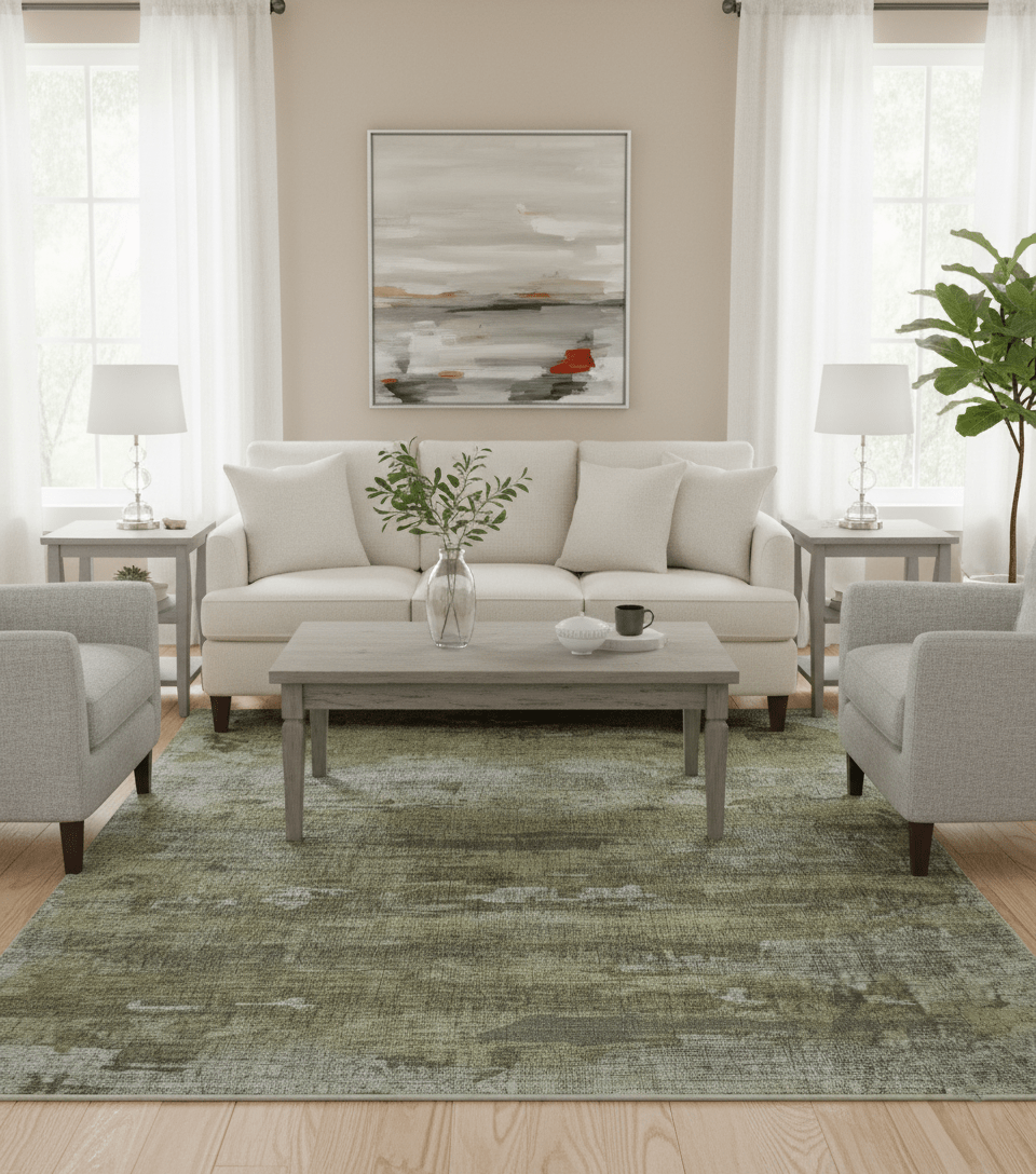 Brown and Silver Abstract Hand Knotted Custom Wool Area Rug - Contemporary Design, photo 2 of 11