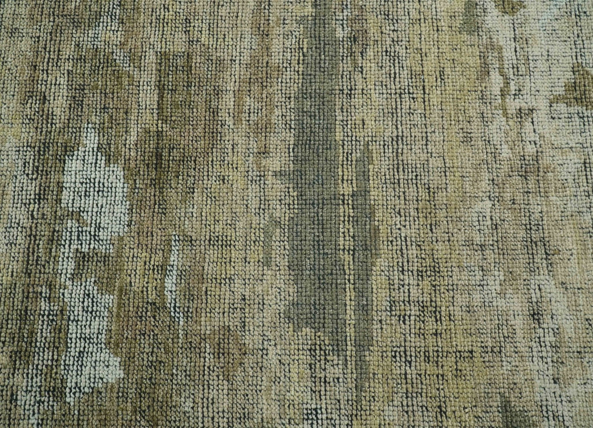 Brown and Silver Abstract Hand Knotted Custom Wool Area Rug - Contemporary Design, photo 6 of 11