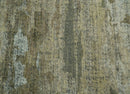 Brown And Silver Abstract Design Hand Knotted Custom Made wool rug