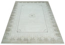 Brown, Beige and Ivory Antique Finish, Vintage look, Art Silk Area Rug, Living Room Rug | TRDMM2