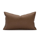 Brown & beige faux leather cushion cover 45x45cm living room decor by Decorbites