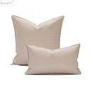 Brown & beige faux leather cushion cover 45x45cm living room decor by Decorbites