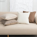 Brown & beige faux leather cushion cover 45x45cm living room decor by Decorbites