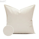 Brown & beige faux leather cushion cover 45x45cm living room decor by Decorbites