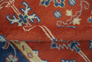 Brown Blue Beige Wool Area Rug - Traditional Oriental Hand Knotted