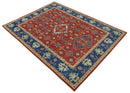 Brown Blue Beige Wool Area Rug - Traditional Oriental Hand Knotted
