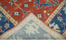 Brown Blue Beige Wool Area Rug - Traditional Oriental Hand Knotted