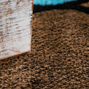 Brown Blue Area Rug for Living Room Moroccan Pattern