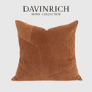 GobekUsa Brown Corduroy Patchwork Cushion Cover 50x50cm Modern Luxury Pillow Case