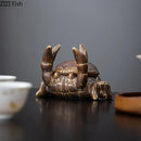 Brown crab ceramic ashtray phone holder office desk decoration by Decorbites