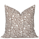 Nina Floral Block Printed Pillow Cover | Brown by Apartment No.3