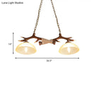 GobekUsa Brown Glass Island Lamp - 2-Bulb Suspension Light for Restaurants with Traditional Design