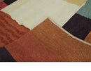 Brown, Ivory, Beige and Rust Modern Abstract Hand knotted 5X6.6 Wool Area Rug