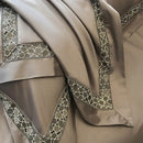 GobekUsa Brown Lace Embroidery Bedding Set, 4Pcs, 1200TC Egyptian Cotton