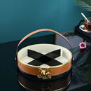 GobekUsa Brown Leather Desktop Storage Basket and Tissue Box