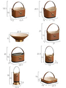 GobekUsa Brown Leather Desktop Storage Basket and Tissue Box
