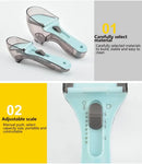 Brown & light blue adjustable measuring cups kitchen spoon set by Decorbites