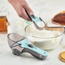 Brown & light blue adjustable measuring cups kitchen spoon set by Decorbites