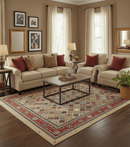 Brown Modern Geometrical Design 8x10 Hand Knotted wool Area Rug