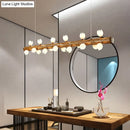 GobekUsa Brown Modern Linear Island Pendant Metal Lamp