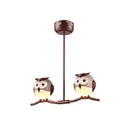 GobekUsa Owl Metal Pendant Light: Animal Chandelier for Living Room & Child Bedroom