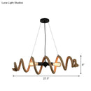 GobekUsa Brown Rope-Wrapped Helix Island Pendant: Farmhouse Edition - 2 Heads, Ideal for Restaurants and Ceilings
