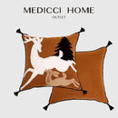 GobekUsa Handmade Reindeer Applique Embroidery Christmas Cushion Cover - Festive Xmas Holiday Decor