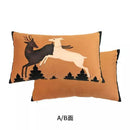 GobekUsa Handmade Reindeer Applique Embroidery Christmas Cushion Cover - Festive Xmas Holiday Decor