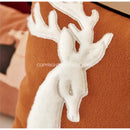 GobekUsa Handmade Reindeer Applique Embroidery Christmas Cushion Cover - Festive Xmas Holiday Decor