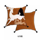 GobekUsa Handmade Reindeer Applique Embroidery Christmas Cushion Cover - Festive Xmas Holiday Decor