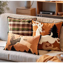 GobekUsa Handmade Reindeer Applique Embroidery Christmas Cushion Cover - Festive Xmas Holiday Decor