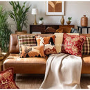 GobekUsa Handmade Reindeer Applique Embroidery Christmas Cushion Cover - Festive Xmas Holiday Decor