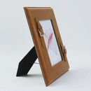 GobekUsa Brown Weave Leather Photo Frame | Minimalist Desk Decoration | Aesthetic Room Decor