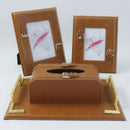 GobekUsa Brown Weave Leather Photo Frame | Minimalist Desk Decoration | Aesthetic Room Decor
