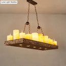 GobekUsa Brown Wood Candelabra Pendant Light for Dining Room - Island Hanging Lamp Kit