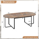 95 Inches Oval Conference Industrial Executive Table with Dual Cable Holes-Rustic Brown by LJGDeals