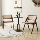 Foldable Dining Chairs Set of 2 with Woven Rattan Backrest by LJGDeals