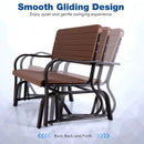 2-Seat Porch Glider with HDPE Back Seat and Steel Frame-Brown by LJGDeals