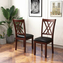 Set of 2 Dining Chair with Backrest and Padded Seat-Brown by LJGDeals