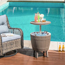 10 Gallon Cooler Bar Table Outdoor Coffee Table Ice Bucket with Telescopic Tabletop for Beer and Wine by LJGDeals