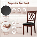 Set of 2 Dining Chair with Backrest and Padded Seat-Brown
