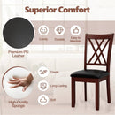 Set of 2 Dining Chair with Backrest and Padded Seat-Brown by LJGDeals
