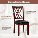 Set of 2 Dining Chair with Backrest and Padded Seat-Brown by LJGDeals