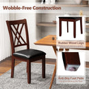 Set of 2 Dining Chair with Backrest and Padded Seat-Brown