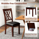Set of 2 Dining Chair with Backrest and Padded Seat-Brown by LJGDeals