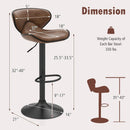 Set of 2 Adjustable Bar Stools Swivel Bar Chairs Pub Kitchen by LJGDeals